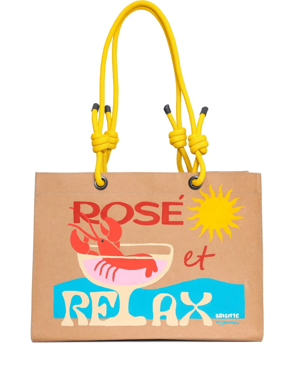 Brigitte bolsa de playa con estampado gráfico | neutro | Image 1