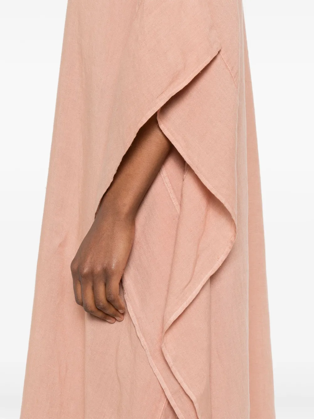 120% Lino Linnen midi-jurk Roze