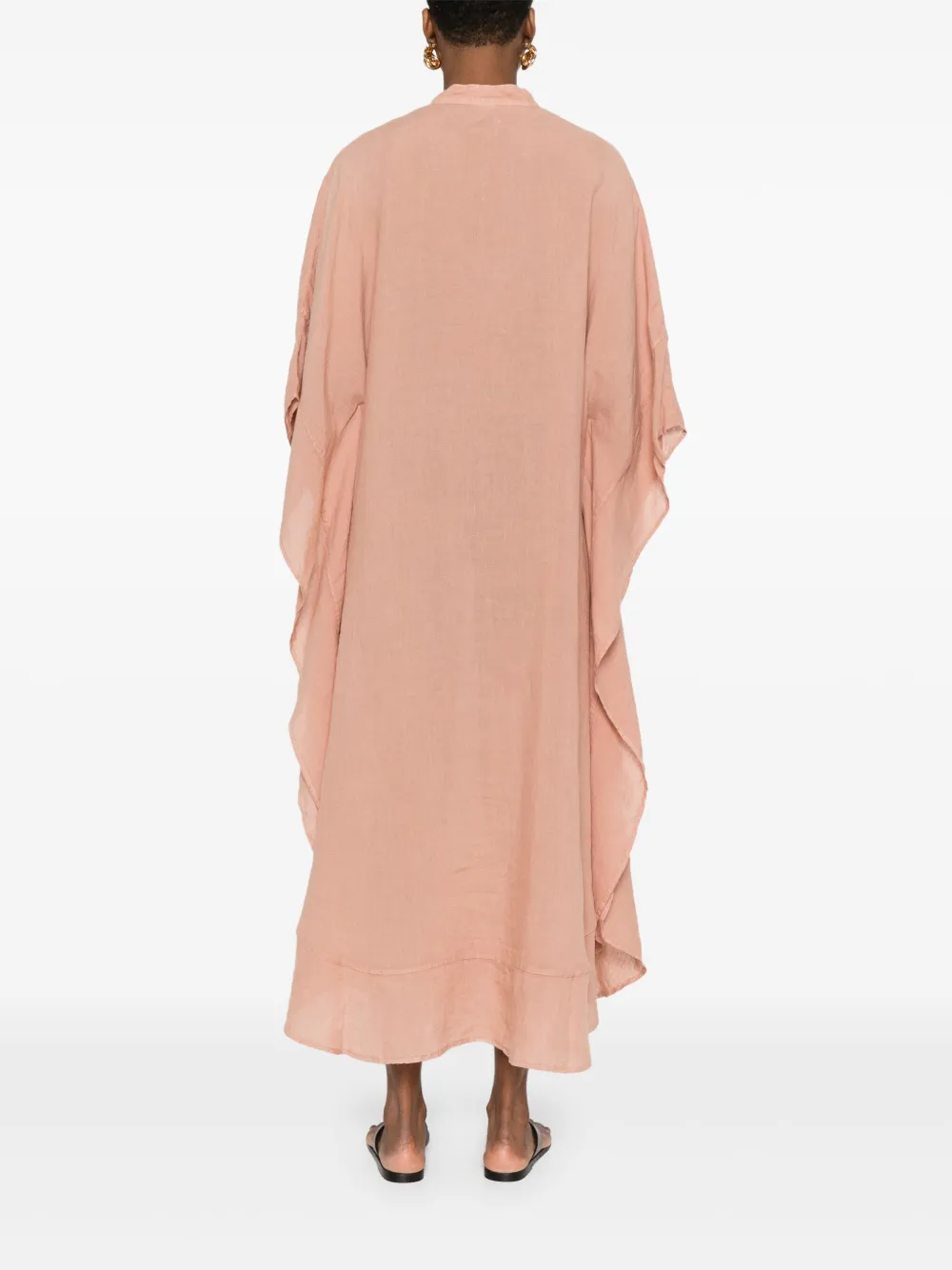 120% Lino Linnen midi-jurk Roze