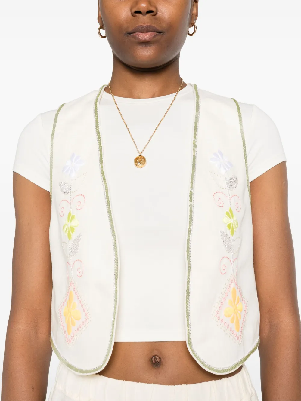 Forte Linnen gilet Beige