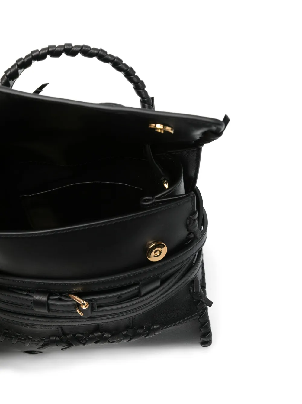Moschino Leren shopper Zwart