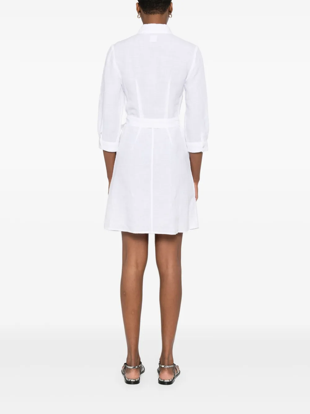 120% Lino Linnen mini-jurk Wit