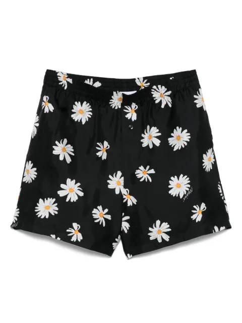 Moschino شورت حرير مطبوع