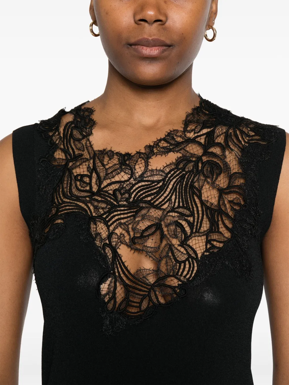 Ermanno Scervino Top van kant Zwart