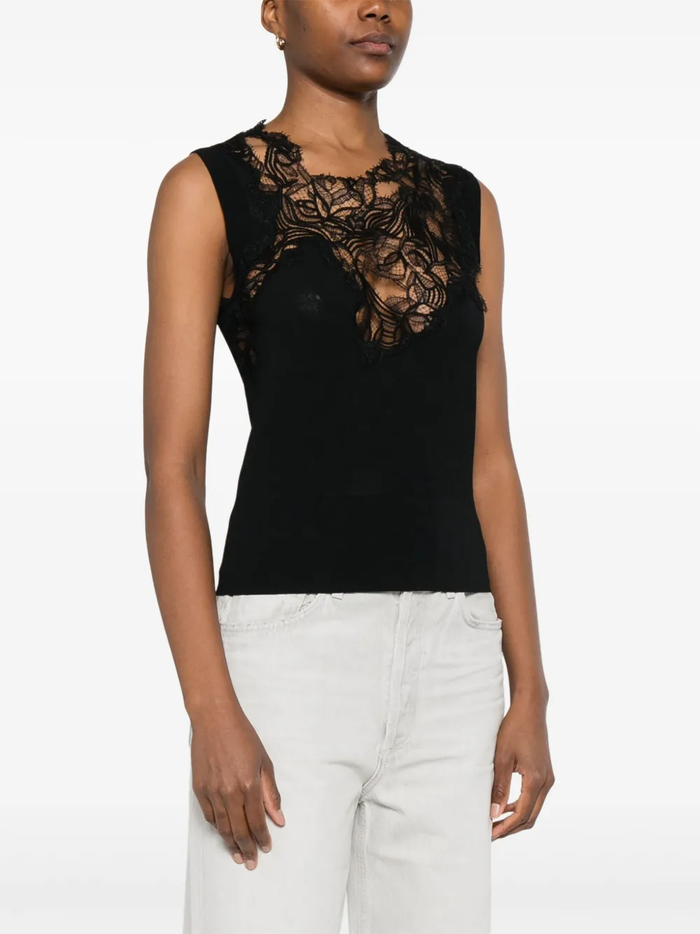 Ermanno Scervino Top van kant Zwart