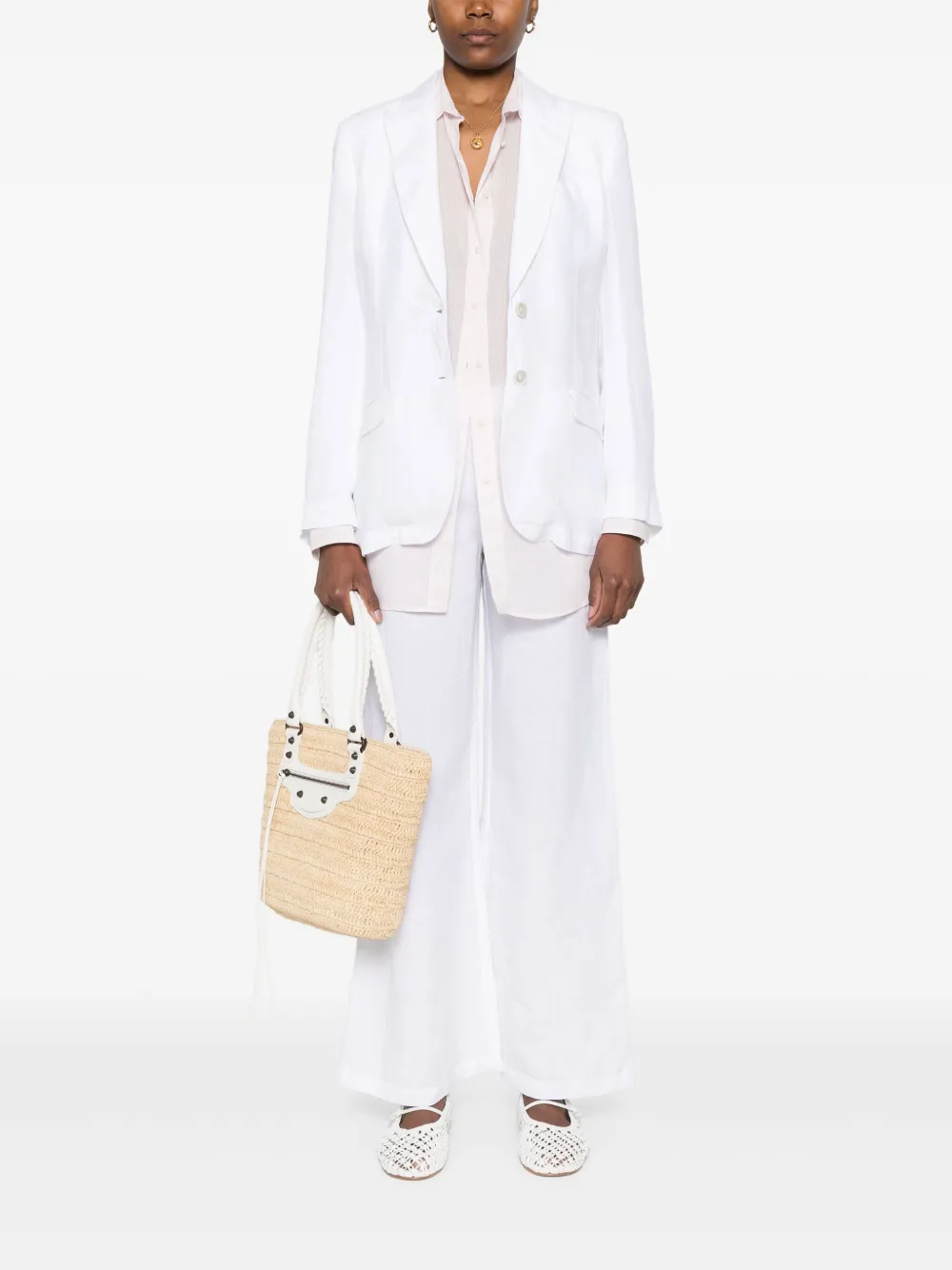 120% Lino Linnen broek - Wit