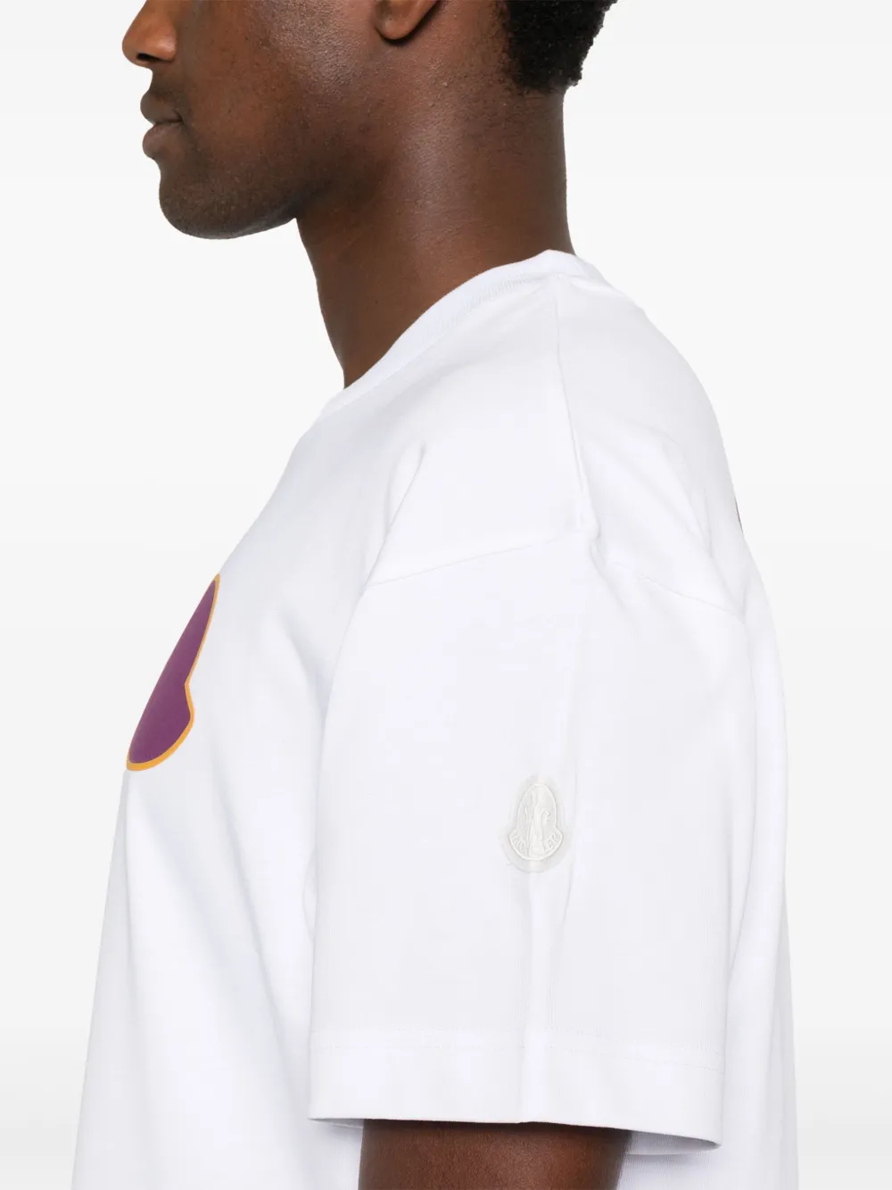 Moncler logo-patch T-shirt Wit