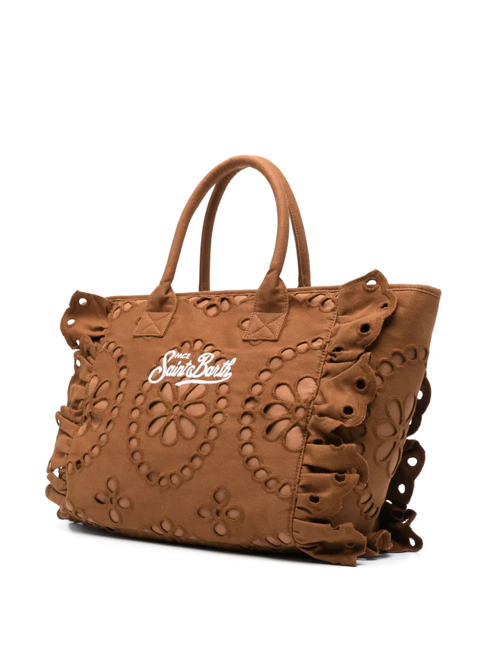 MC2 Saint Barth Shopper met geborduurd logo - Bruin
