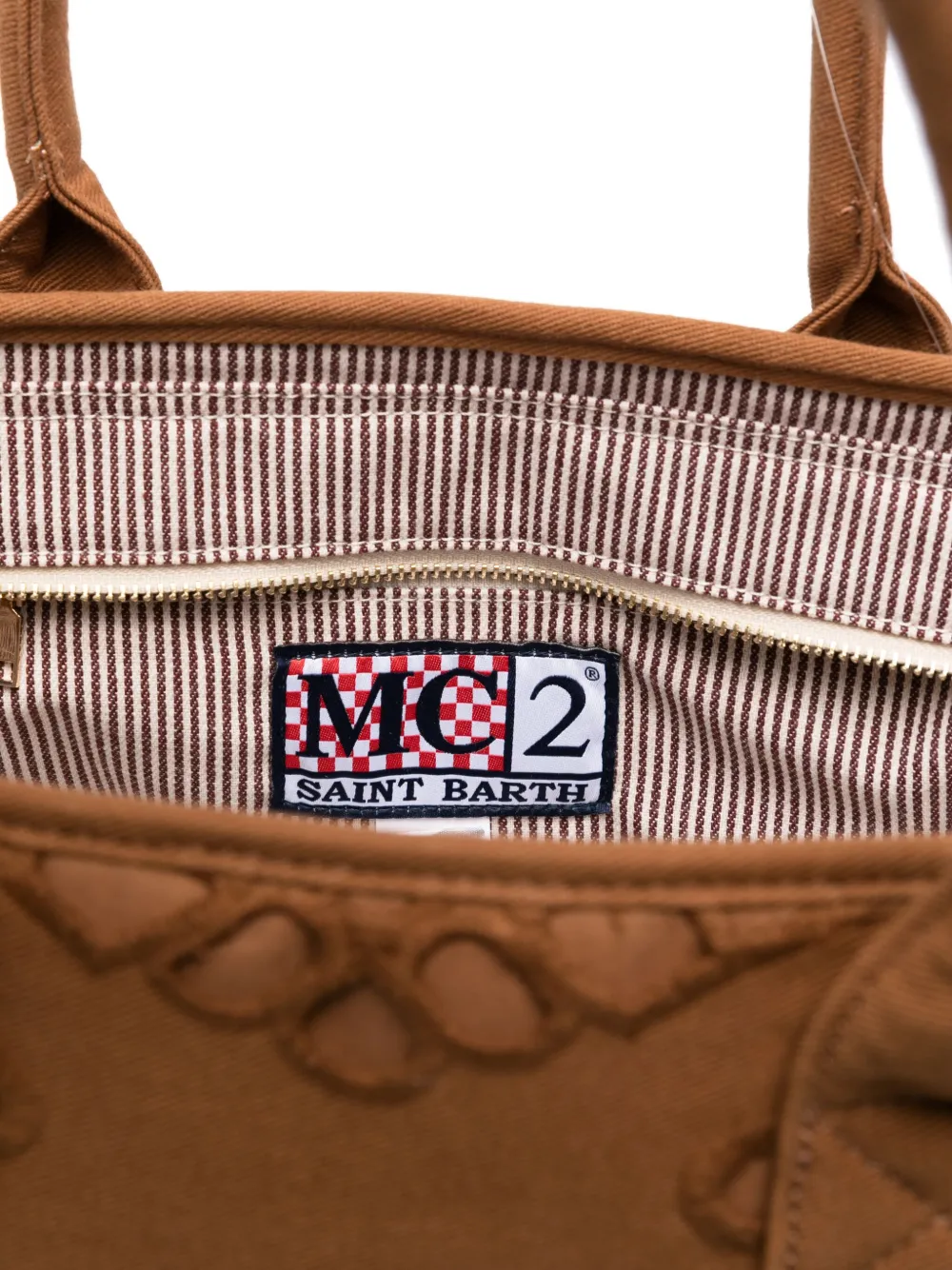 MC2 Saint Barth Shopper met geborduurd logo Bruin