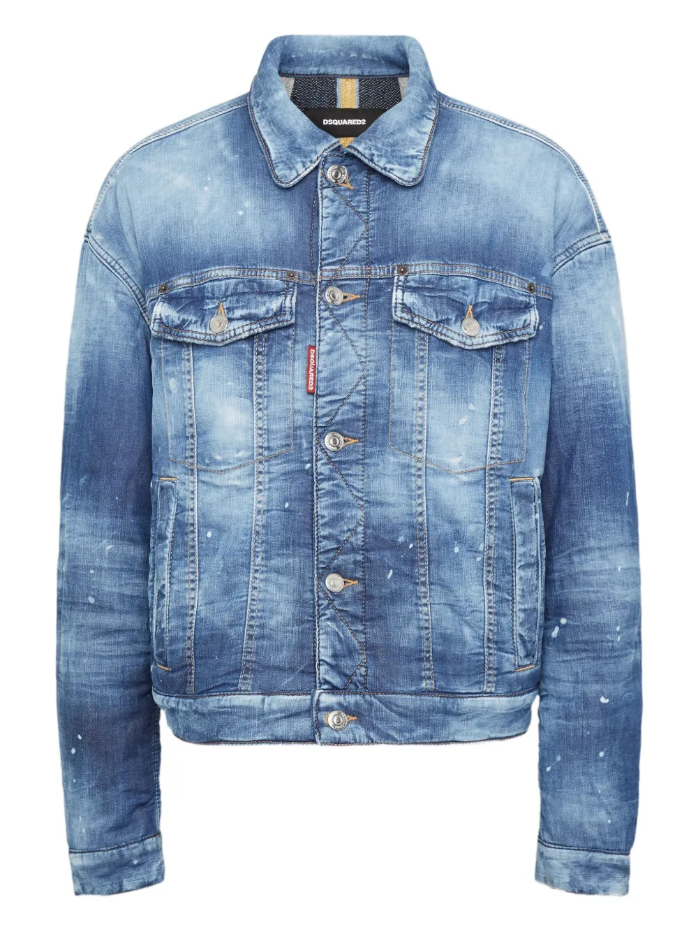 DSQUARED2 Spijkerjack met verwassen-effect Blauw
