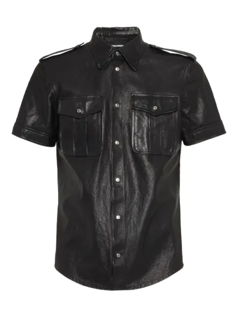 DSQUARED2 camisa de piel con botones