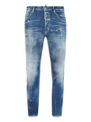 DSQUARED2 ペイント ダメージ ジーンズ | ブルー | FARFETCH JP
