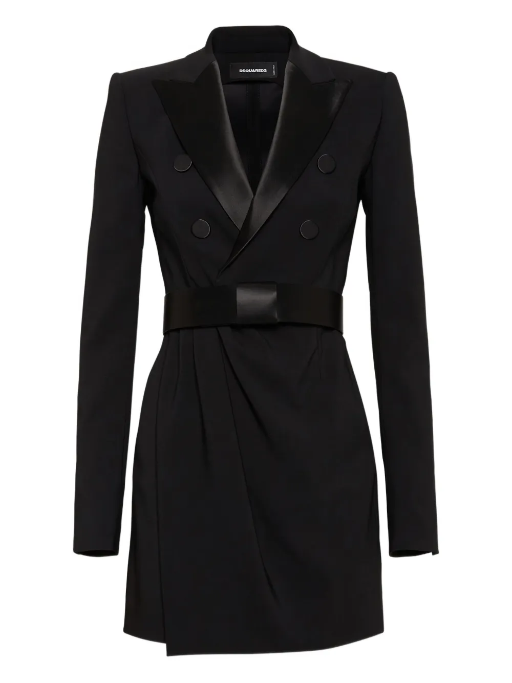 Dsquared2 Double-breasted Mini Dress In Black
