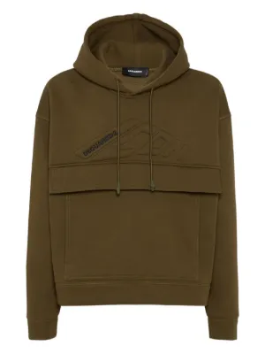 Balmain logo-print Hoodie | Green | FARFETCH