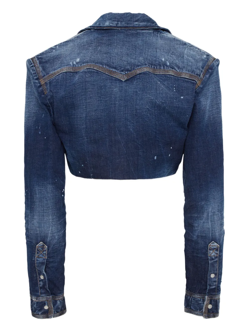 Dsquared2 Cropped Denim Jacket In Blue