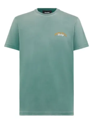 Maison Margiela logo-appliqué Jersey T-shirt | Blue | FARFETCH