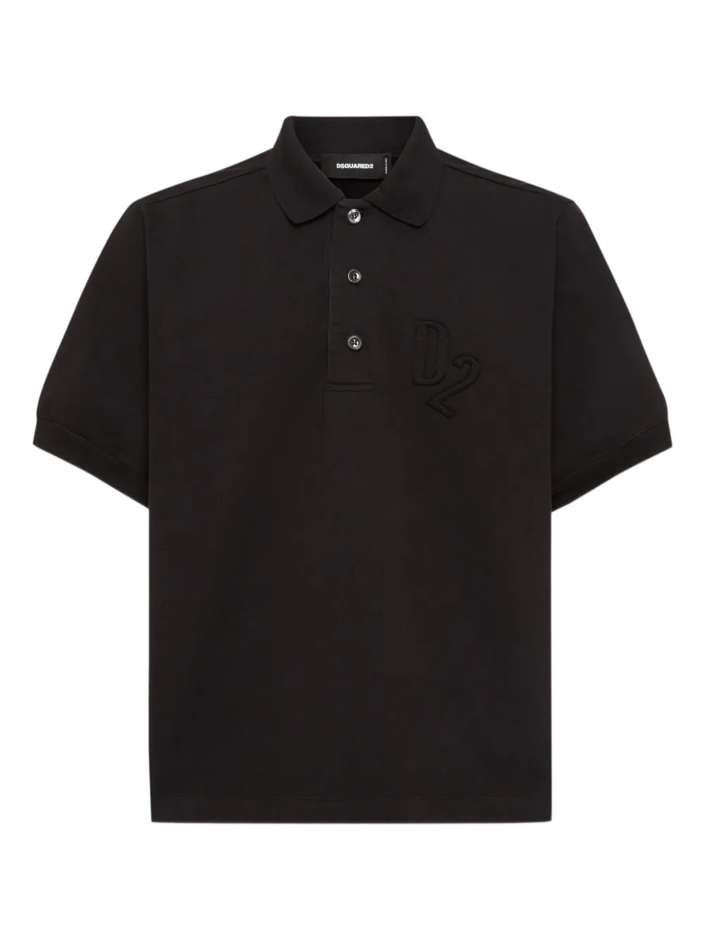 DSQUARED2 playera tipo polo con logo bordado | negro | Image 1