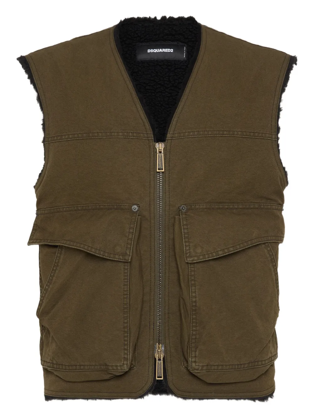 DSQUARED2 chaleco con logo bordado | marrón | Image 1