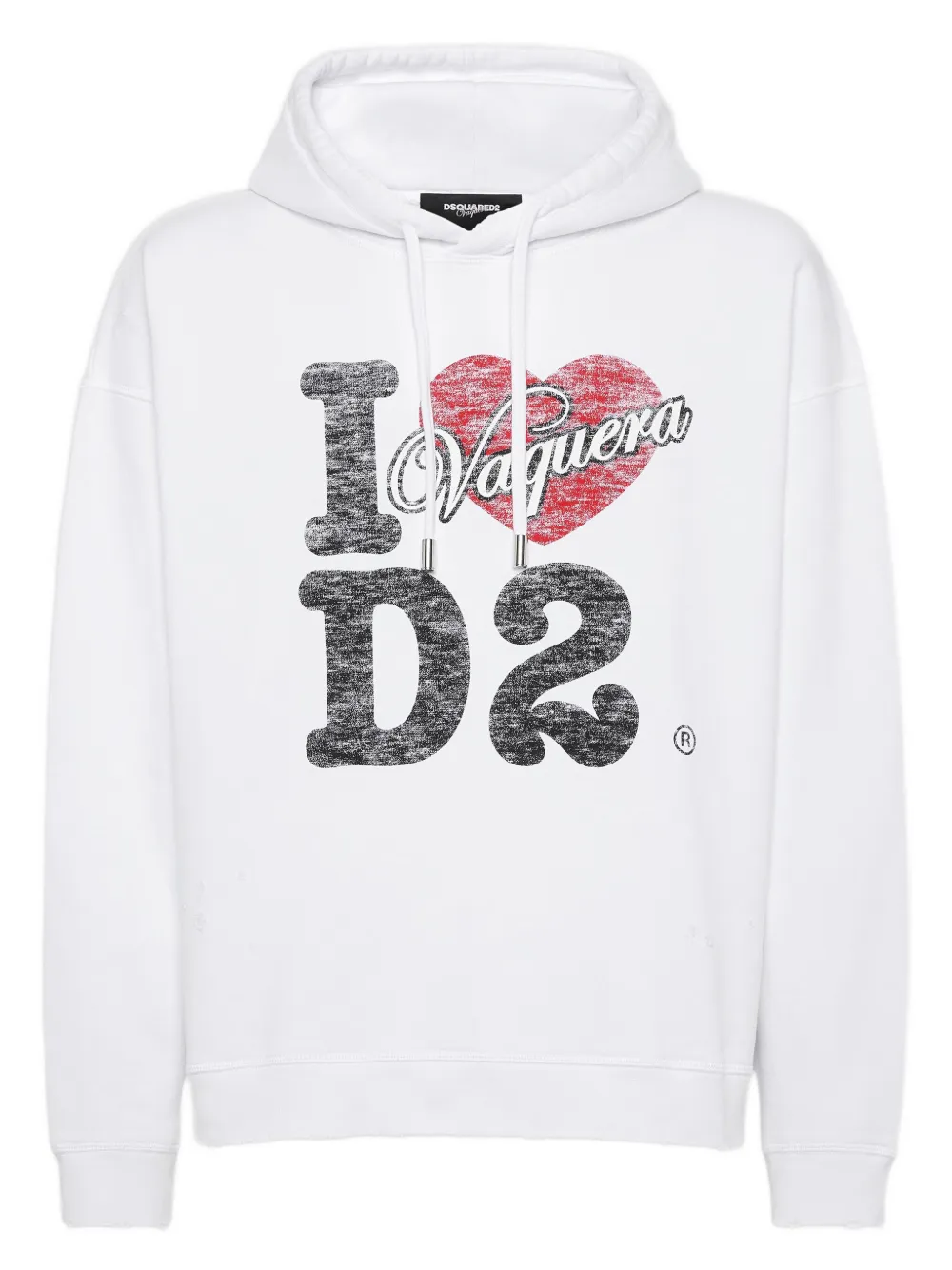 DSQUARED2 Vaquera Destroyed Relax-Fit パーカー - ホワイト DSQUARED2 Vaquera Destroyed Relax-Fit パーカー - ホワイト