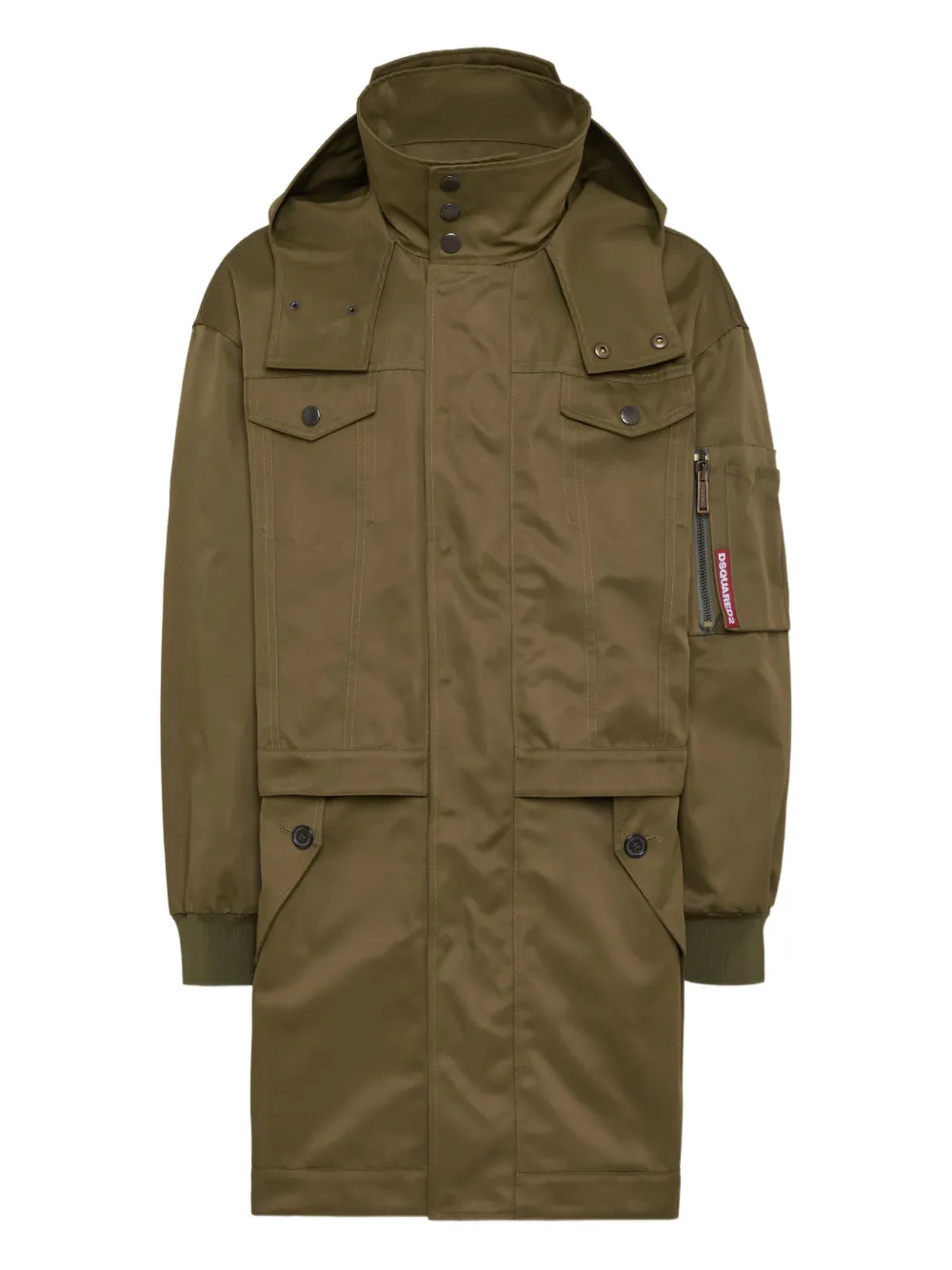 Dsquared2 Layered Parka In Green