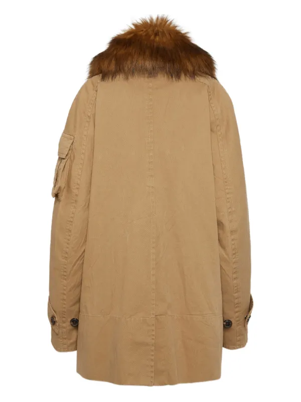DSQUARED2 fur-collar Parka Coat | Neutrals | FARFETCH