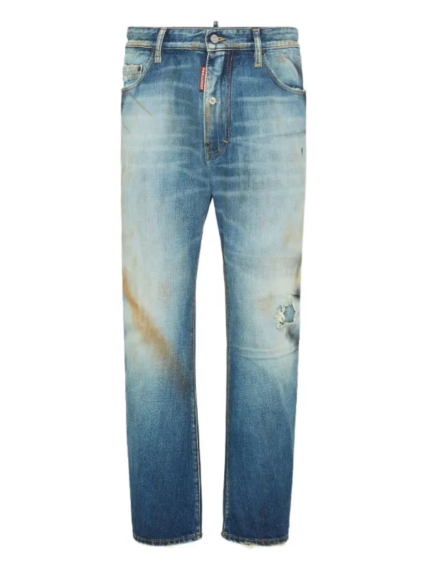 【関税込 日本発送】DSQUARED2 ロゴパッチ ジーンズ ブルー DSQUARED2 ロゴパッチ ジーンズ | ブルー | FARFETCH JP