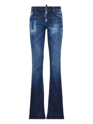 デニム・ジーパン Dsquared2 Blue High Waist Bell Bottom Jeans Dsquared2 Blue High Waist Bell Bottom Jeans | ShopSimon