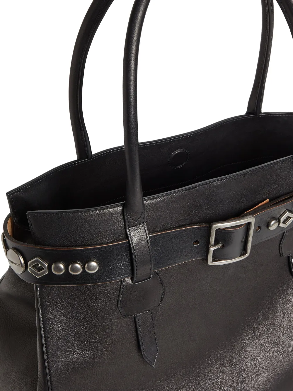 Dsquared2 Leather Tote Bag In Black