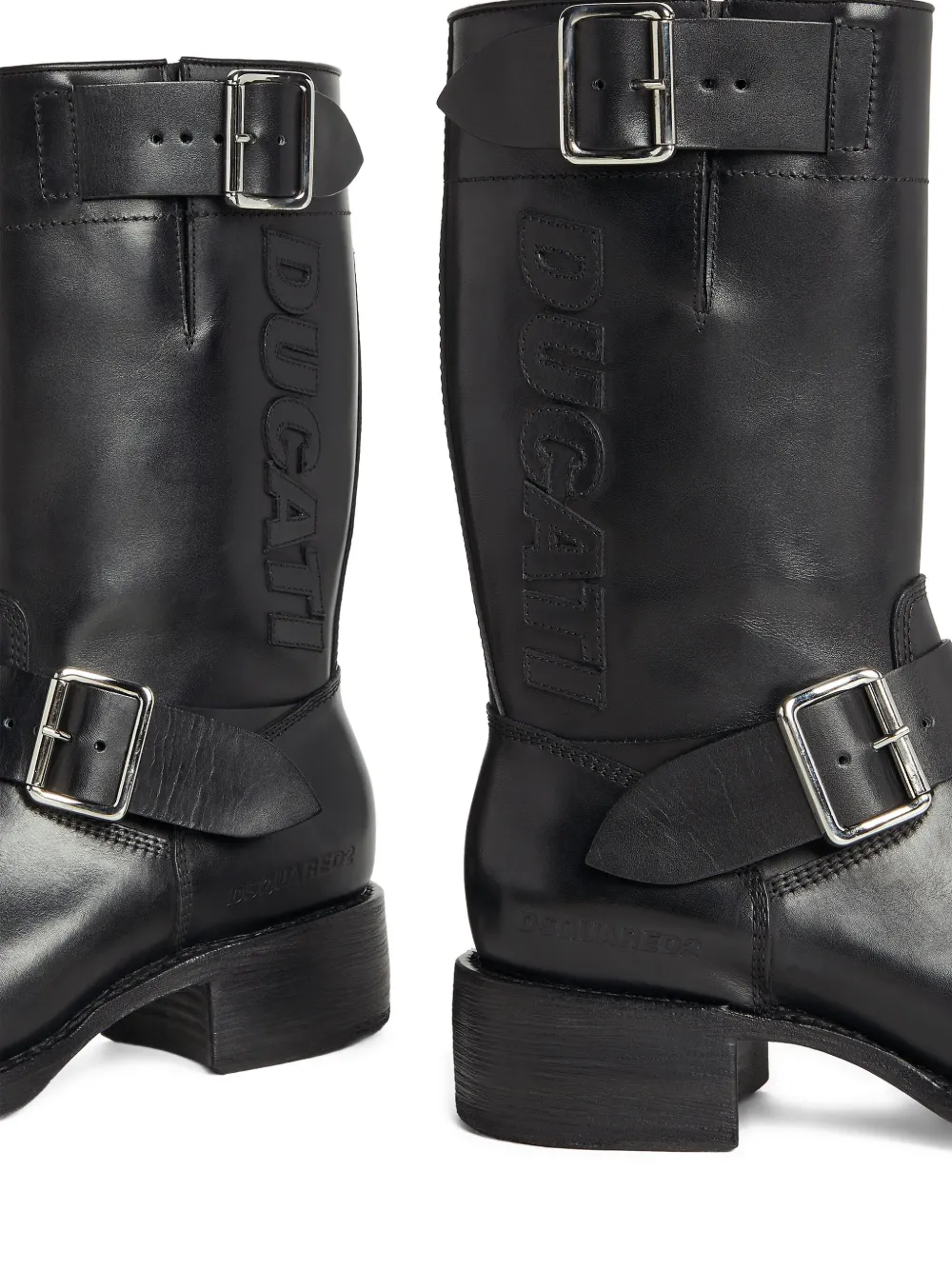 DSQUARED2 x Ducati leren bikerlaarzen Zwart