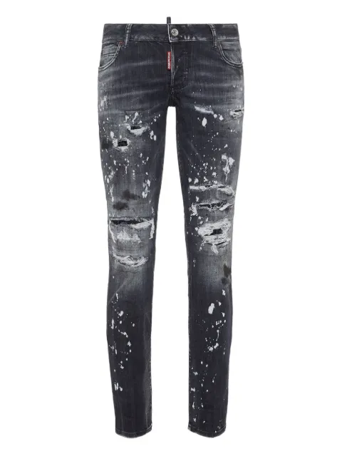 DSQUARED2 jeans con efecto envejecido y estampado de salpicaduras de pintura