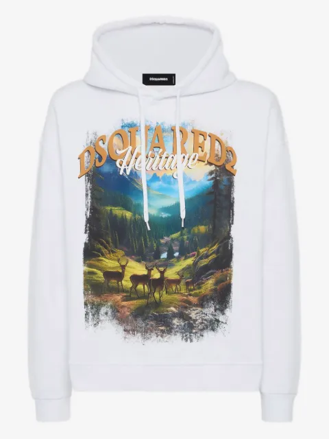 DSQUARED2 hoodie con estampado gráfico