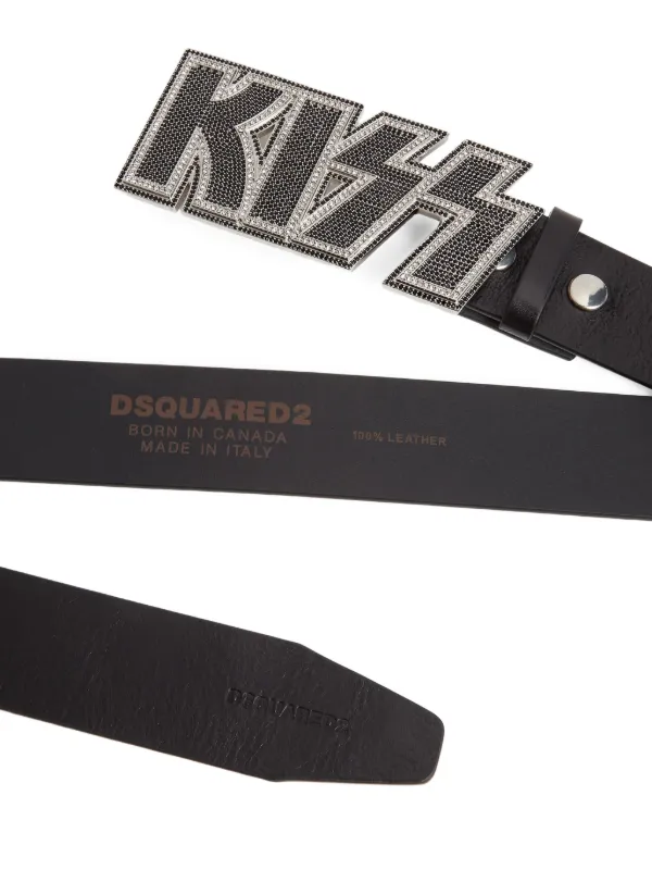 DSQUARED2 ラインストーン バックルベルト | ブラック | FARFETCH JP