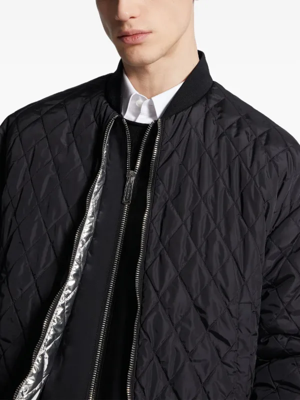 【極上の一着】 DSQUARED2ブラックレザーキルティングジャケット DSQUARED2 キルティング ボンバージャケット | ブラック | FARFETCH JP