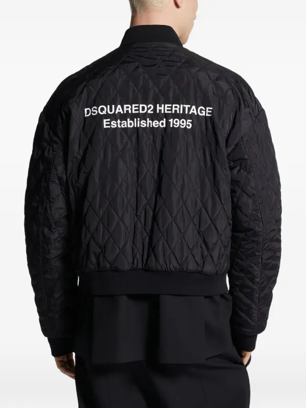 DSQUARED2 キルティング ボンバージャケット | ブラック | FARFETCH JP
