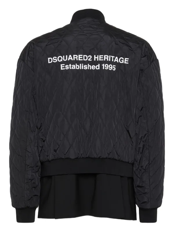 DSQUARED2 Quilted Bomber Jacket | Black | FARFETCH JO