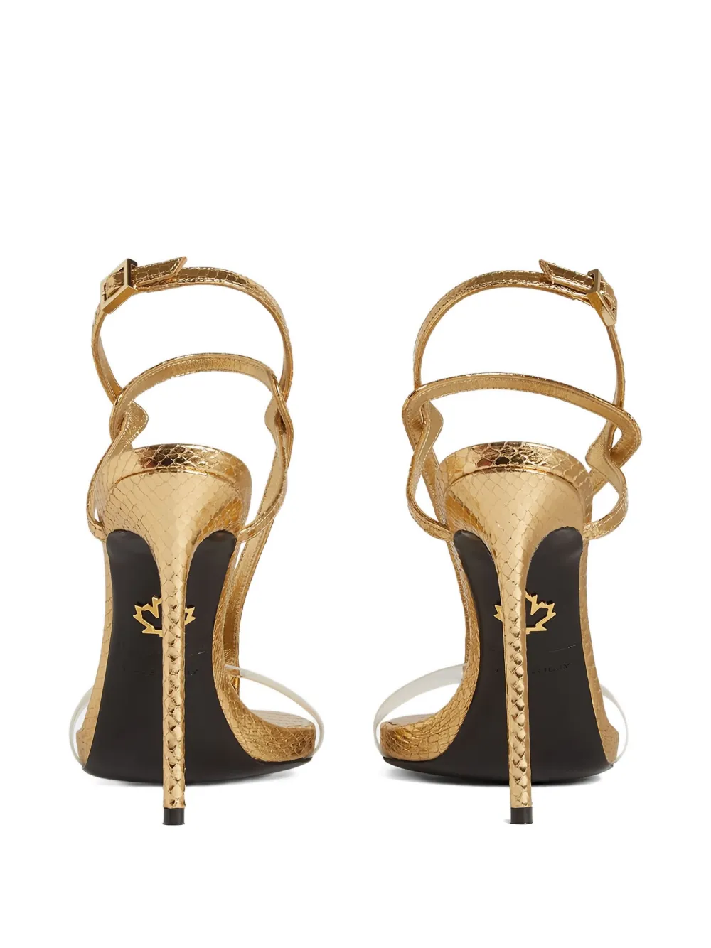 DSQUARED2 embossed heeled sandals Gold
