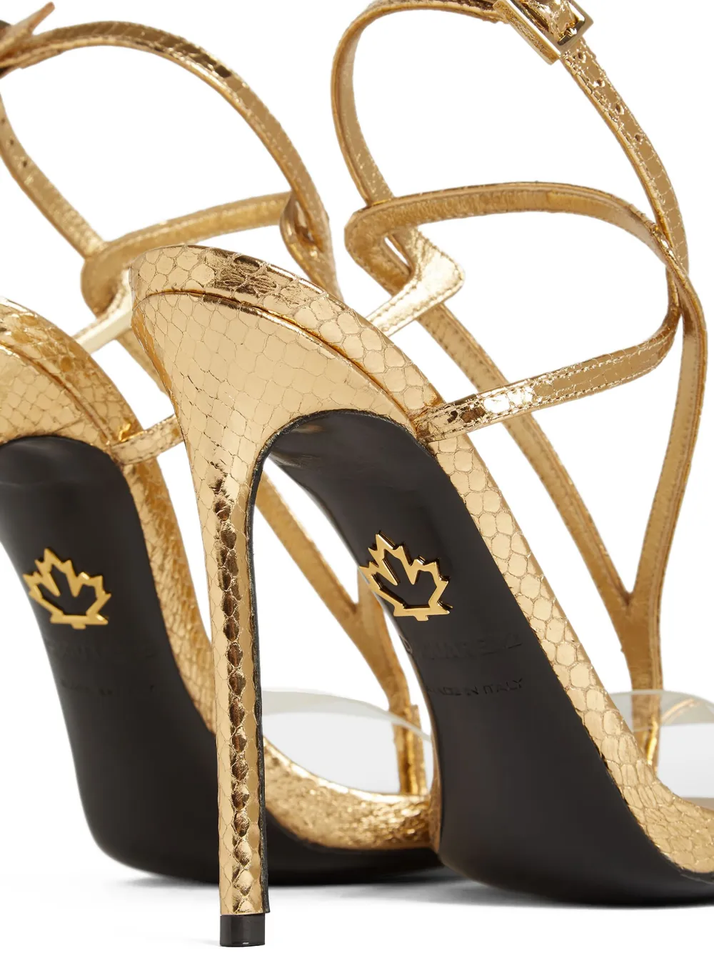 DSQUARED2 embossed heeled sandals Gold