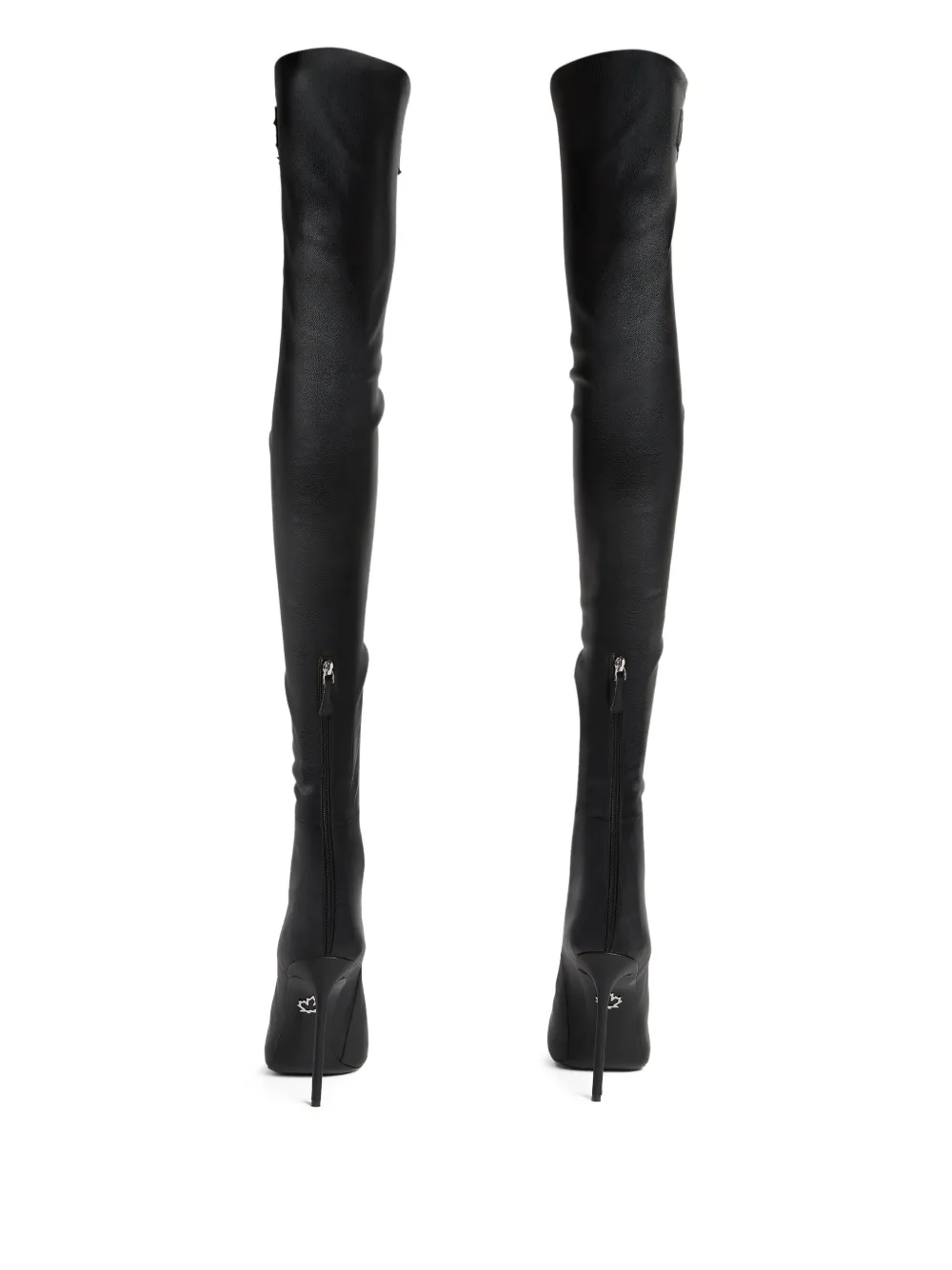 DSQUARED2 x Ducati leren overknee laarzen Zwart