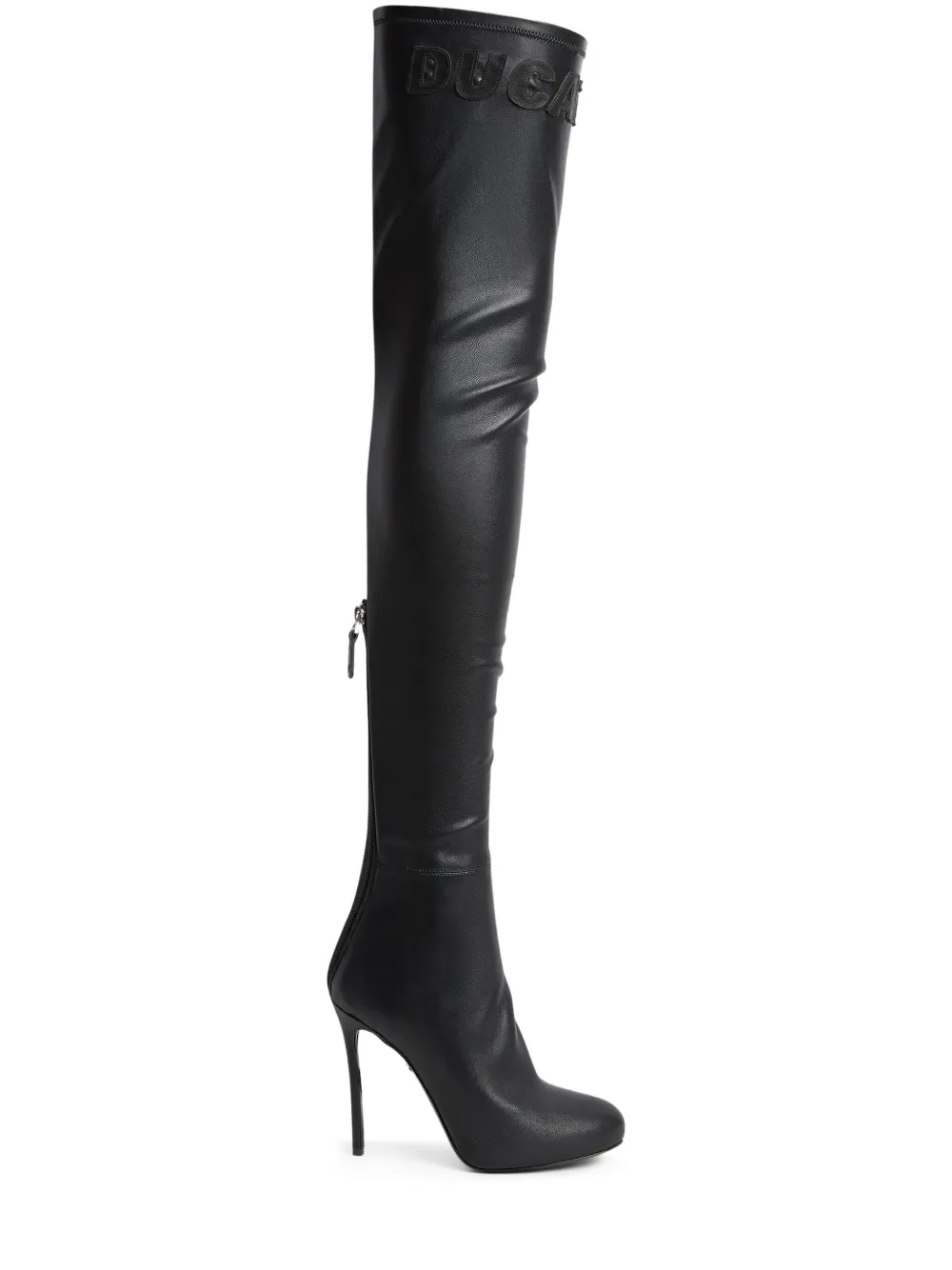 DSQUARED2 x Ducati leather over-the-knee boots Black