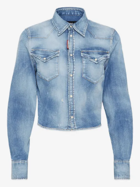 DSQUARED2 クロップド デニムシャツ