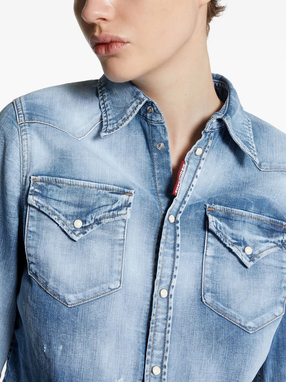 DSQUARED2 Cropped spijkerblouse Blauw