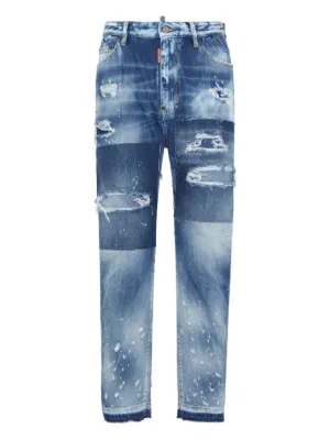 DSQUARED2 ダメージ ジーンズ | ブルー | FARFETCH JP