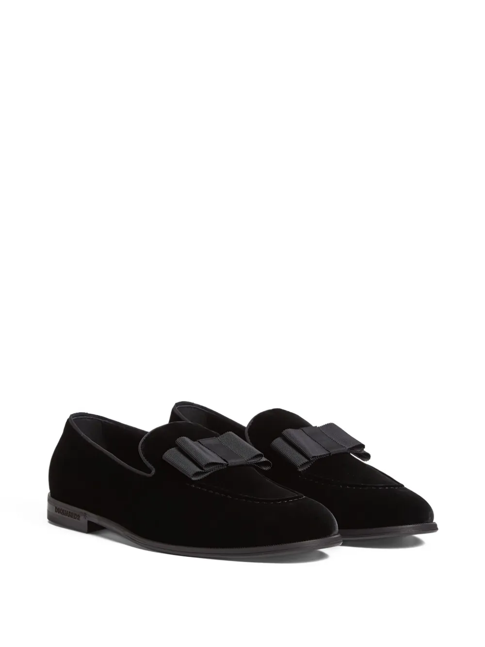 DSQUARED2 Fluwelen loafers met strikdetail Zwart