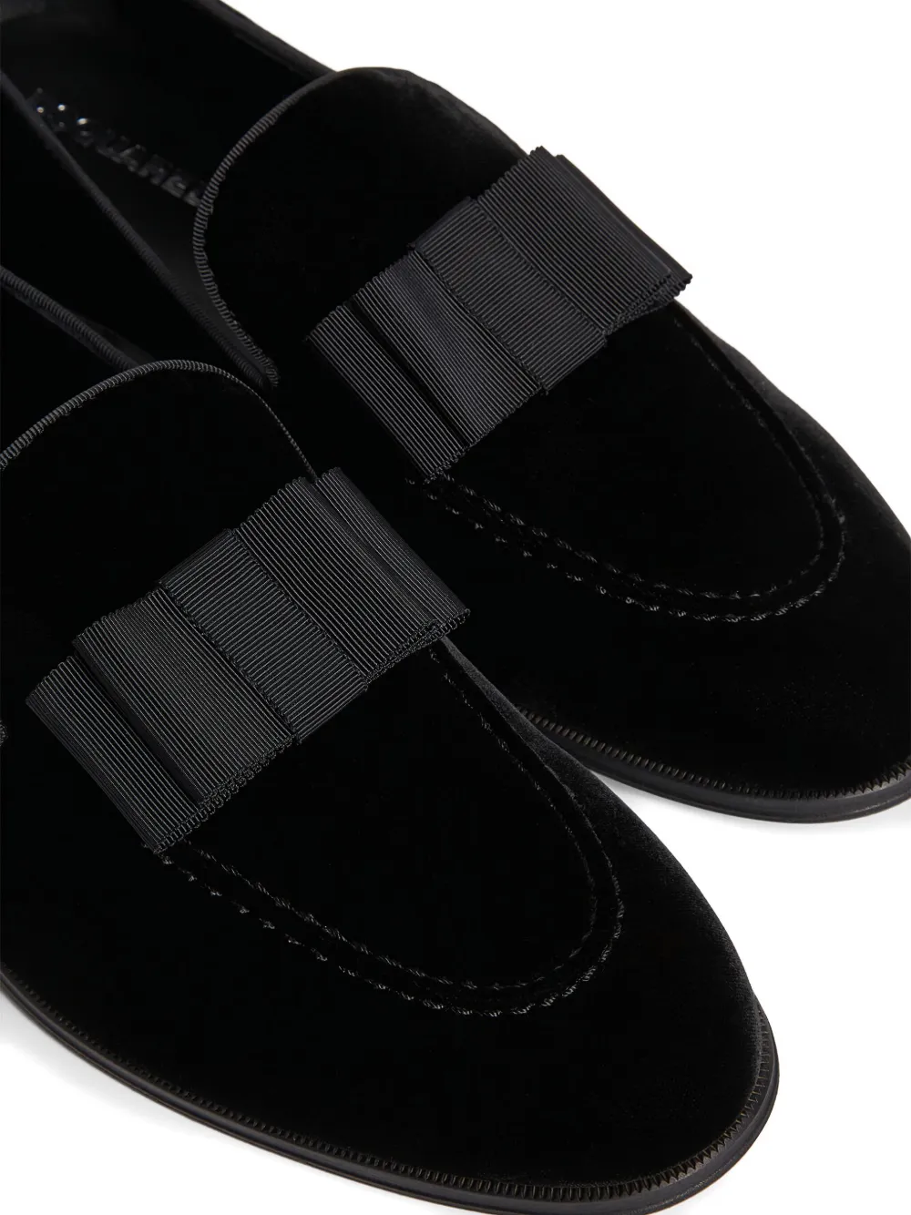DSQUARED2 Fluwelen loafers met strikdetail Zwart