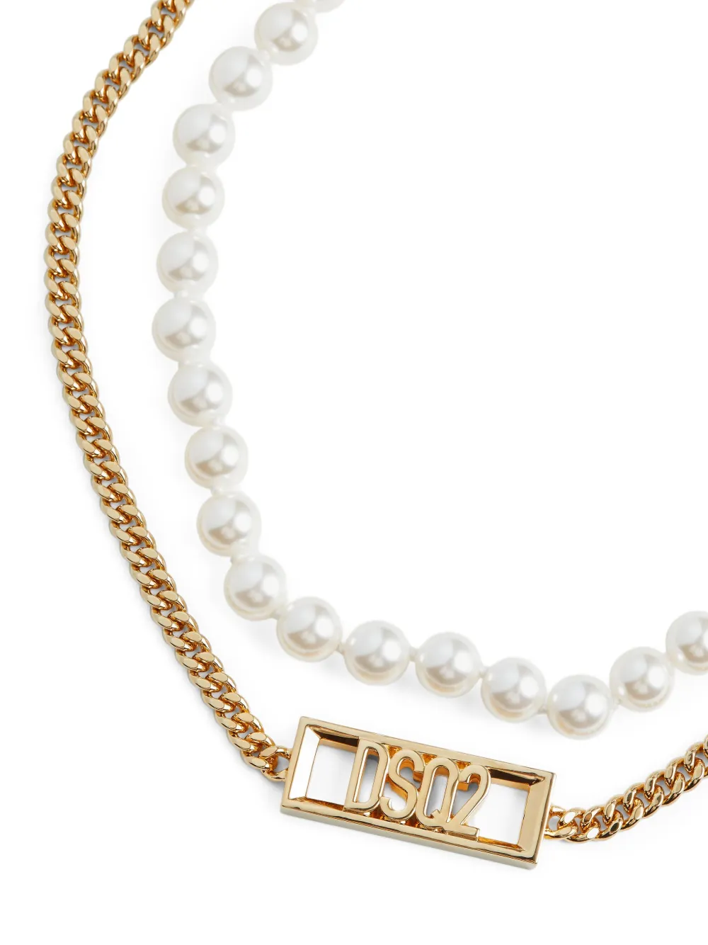Dsquared2 Brass Chain-link Necklace In Gold
