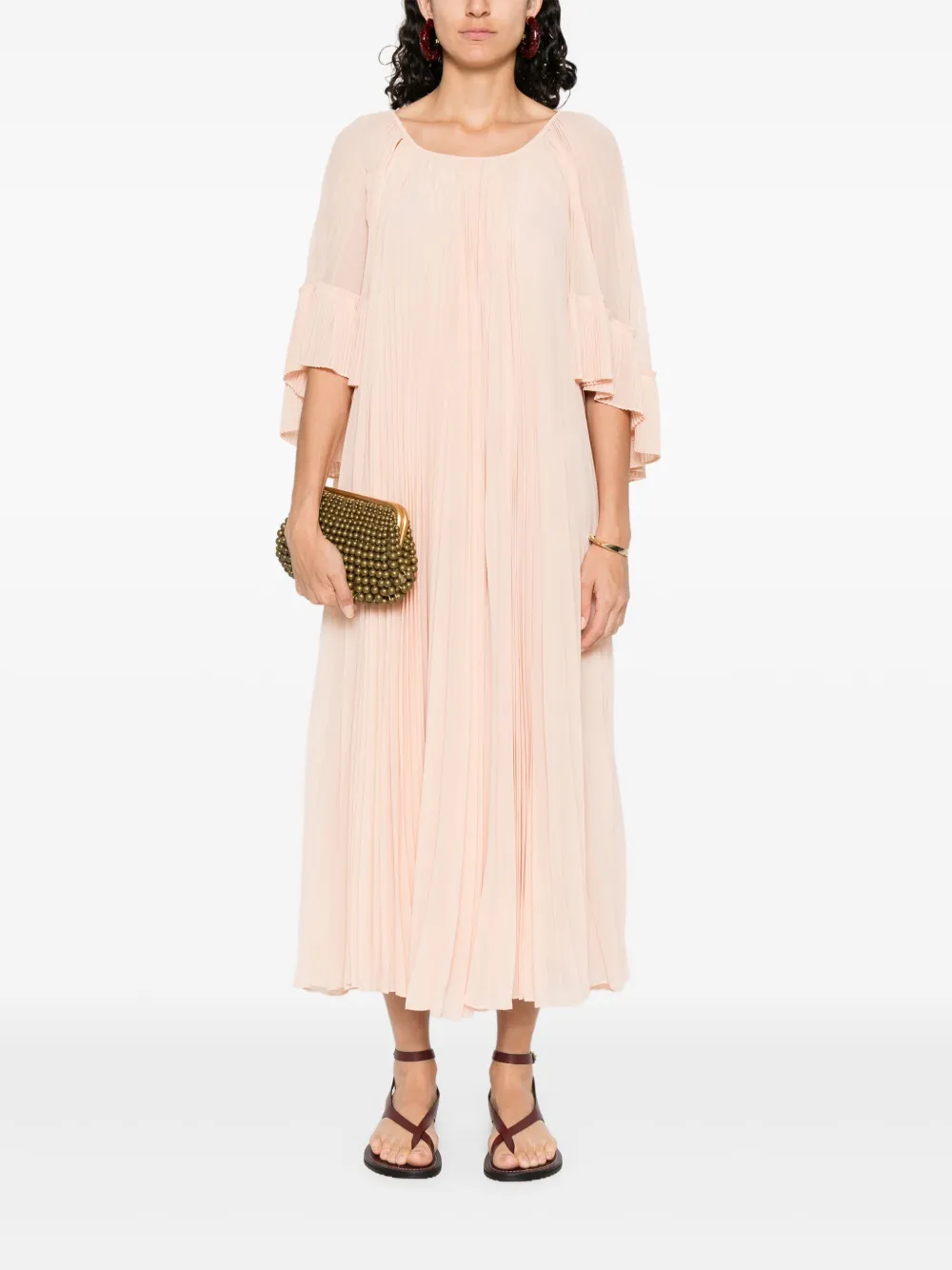 ZIMMERMANN Illuminate geplooide jurk met cape - Oranje