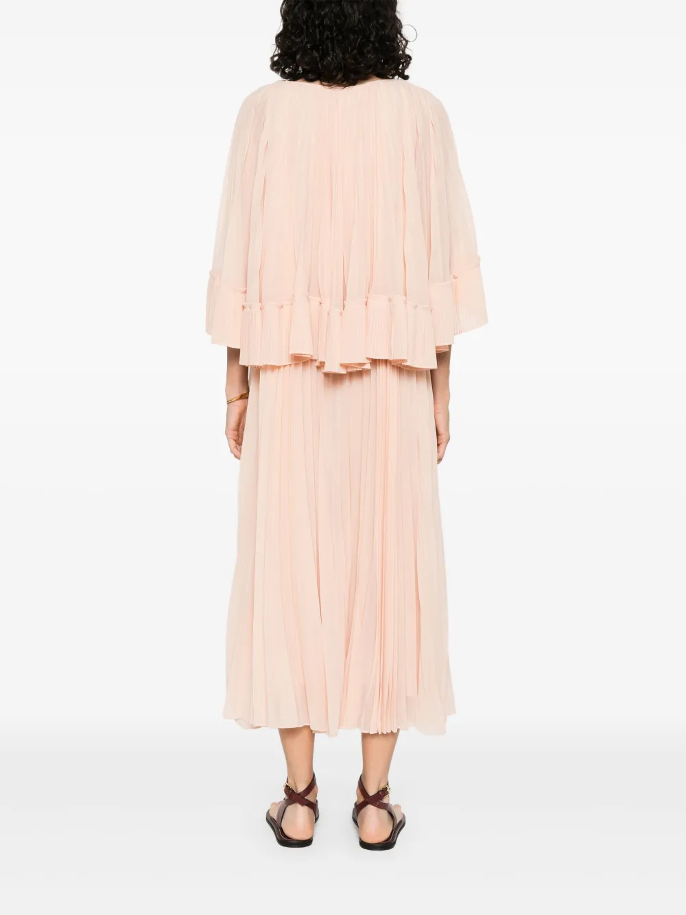 ZIMMERMANN Illuminate geplooide jurk met cape Oranje