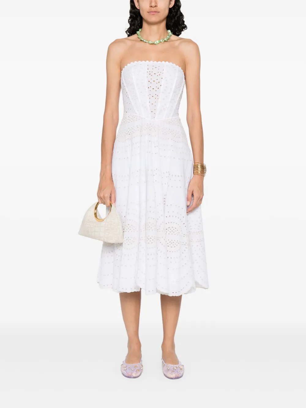 Charo Ruiz Ibiza Off-shoulder jurk - Wit