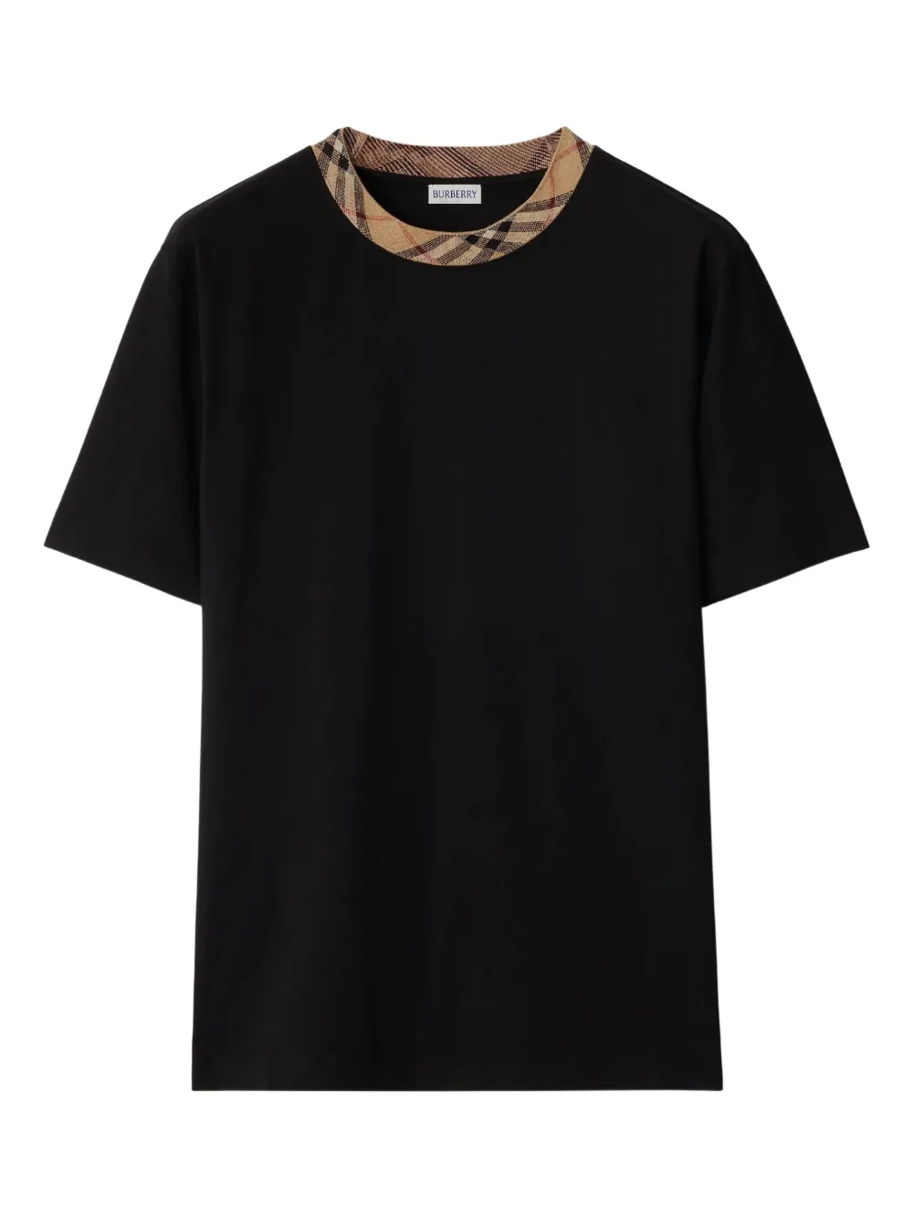 Burberry check-trim T-shirt - ブラック Burberry check-trim T-shirt - ブラック