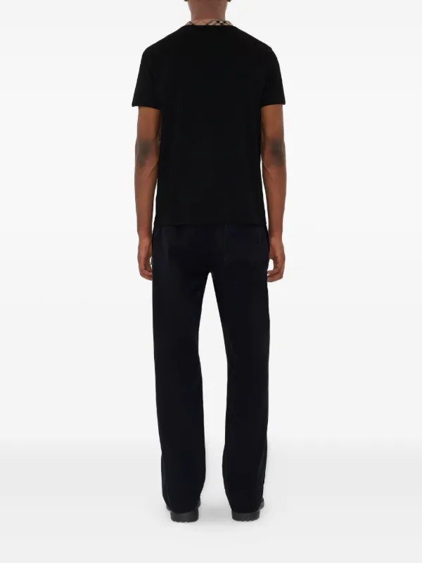 Burberry チェックトリム Tシャツ | ブラック | FARFETCH JP